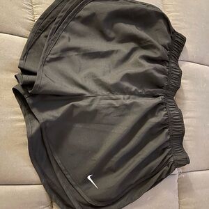 Nike Black Dri-FIT Athletic Shorts with White Swoosh